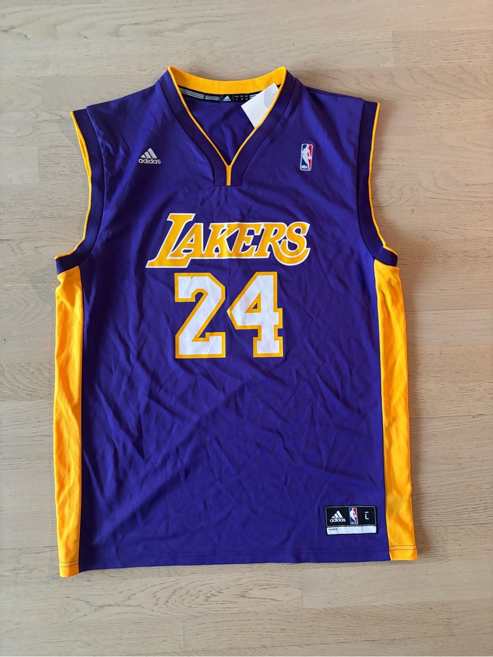 adidas Purple and Gold Los Angeles Lakers Basketball Kobe Bryant Jersey #24
